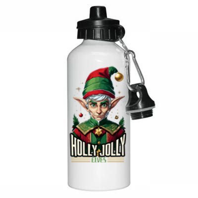 Holly Jolly Elves Aluminum Water Bottle 