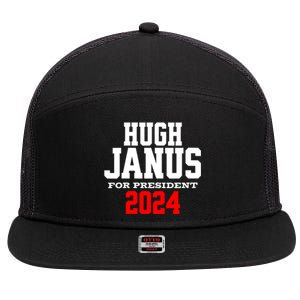 Hugh Janus Funny Presidential Election President 2024 7 Panel Mesh Trucker Snapback Hat