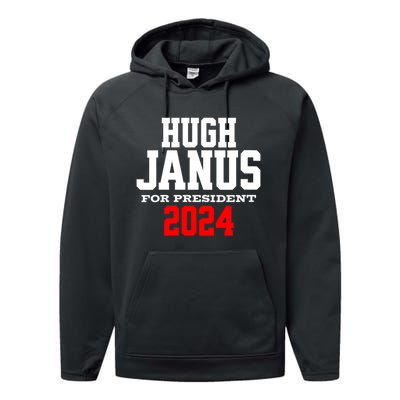 Hugh Janus Funny Presidential Election President 2024 Performance Fleece Hoodie