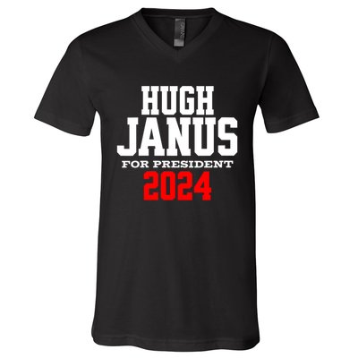 Hugh Janus Funny Presidential Election President 2024 V-Neck T-Shirt