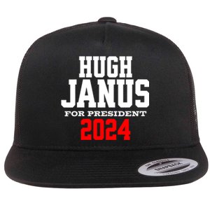 Hugh Janus Funny Presidential Election President 2024 Flat Bill Trucker Hat