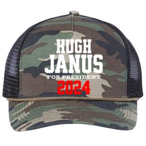 Hugh Janus Funny Presidential Election President 2024 Retro Rope Trucker Hat Cap