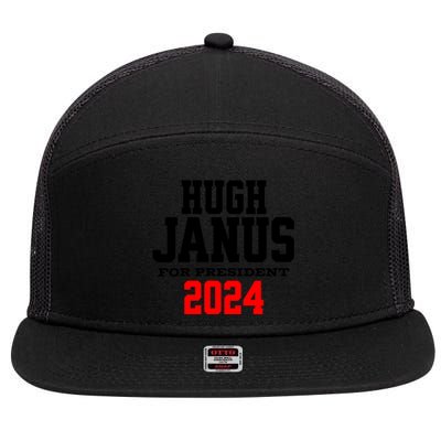 Hugh Janus Funny Presidential Election President 2024 7 Panel Mesh Trucker Snapback Hat