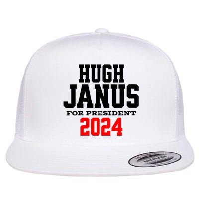 Hugh Janus Funny Presidential Election President 2024 Flat Bill Trucker Hat