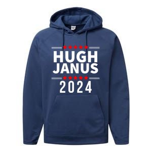 Hugh Janus Funny Presidential Election President 2024 Performance Fleece Hoodie