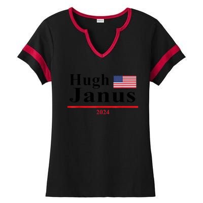 Hugh Janus Funny Presidential Election 2024 Parody Innuendo Ladies Halftime Notch Neck Tee