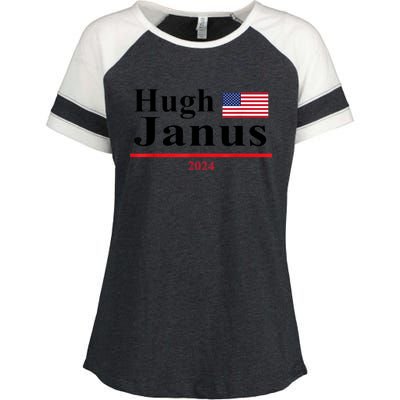 Hugh Janus Funny Presidential Election 2024 Parody Innuendo Enza Ladies Jersey Colorblock Tee