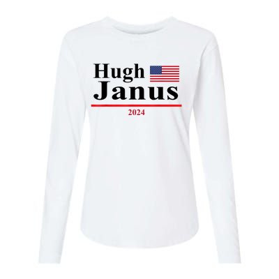 Hugh Janus Funny Presidential Election 2024 Parody Innuendo Womens Cotton Relaxed Long Sleeve T-Shirt