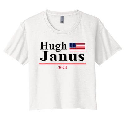 Hugh Janus Funny Presidential Election 2024 Parody Innuendo Women's Crop Top Tee