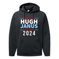 Hugh Janus Funny Presidential Election President 2024 Performance Fleece Hoodie