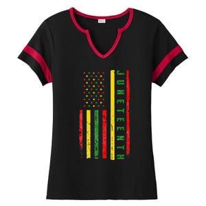 Happy Juneteenth Flag Melanin Black Pride Pan African 1865 Ladies Halftime Notch Neck Tee