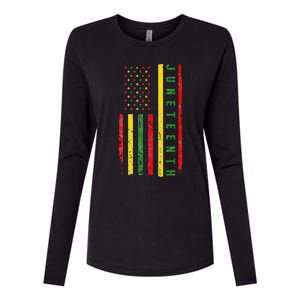 Happy Juneteenth Flag Melanin Black Pride Pan African 1865 Womens Cotton Relaxed Long Sleeve T-Shirt