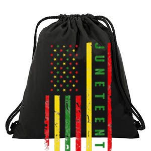 Happy Juneteenth Flag Melanin Black Pride Pan African 1865 Drawstring Bag