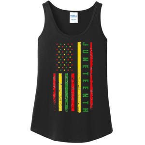 Happy Juneteenth Flag Melanin Black Pride Pan African 1865 Ladies Essential Tank