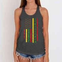 Happy Juneteenth Flag Melanin Black Pride Pan African 1865 Women's Knotted Racerback Tank