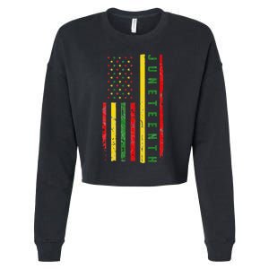 Happy Juneteenth Flag Melanin Black Pride Pan African 1865 Cropped Pullover Crew