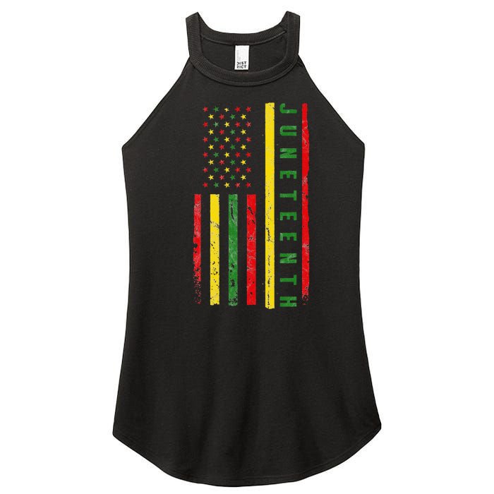 Happy Juneteenth Flag Melanin Black Pride Pan African 1865 Women's Perfect Tri Rocker Tank