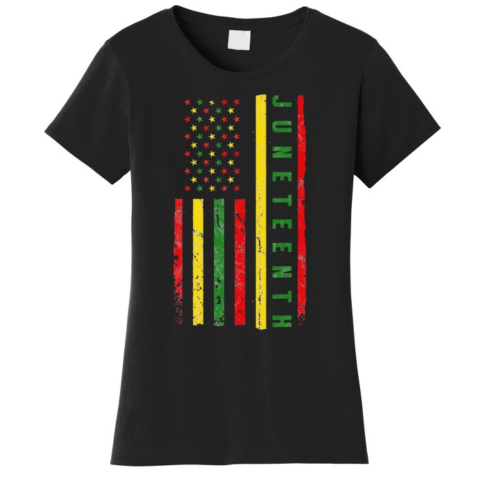 Happy Juneteenth Flag Melanin Black Pride Pan African 1865 Women's T-Shirt