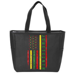 Happy Juneteenth Flag Melanin Black Pride Pan African 1865 Zip Tote Bag