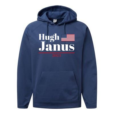 Hugh Janus Funny Presidential Election President 2024 Performance Fleece Hoodie