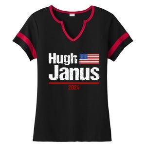 Hugh Janus Funny Presidential Election President 2024 Ladies Halftime Notch Neck Tee