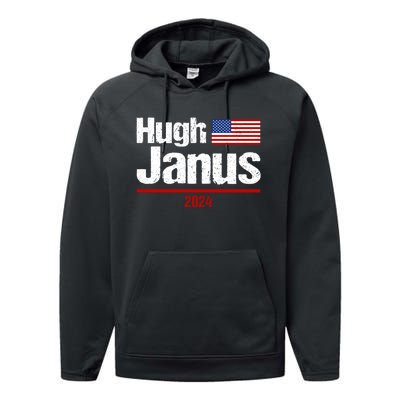 Hugh Janus Funny Presidential Election President 2024 Performance Fleece Hoodie