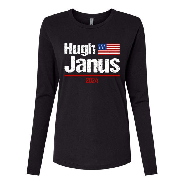 Hugh Janus Funny Presidential Election President 2024 Womens Cotton Relaxed Long Sleeve T-Shirt