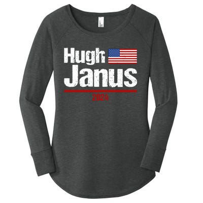 Hugh Janus Funny Presidential Election President 2024 Women's Perfect Tri Tunic Long Sleeve Shirt