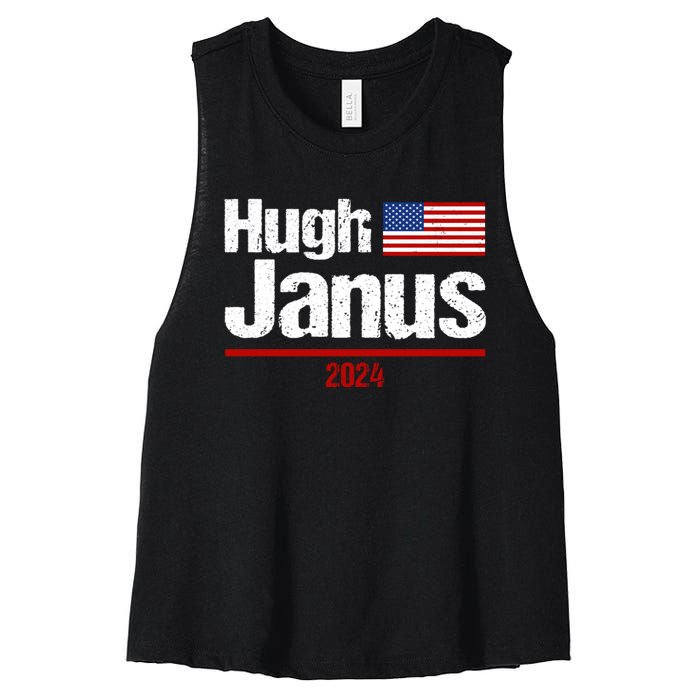 Hugh Janus Funny Presidential Election President 2024 Women's Racerback Cropped Tank