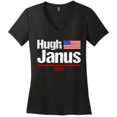 Hugh Janus Funny Presidential Election President 2024 Women's V-Neck T-Shirt