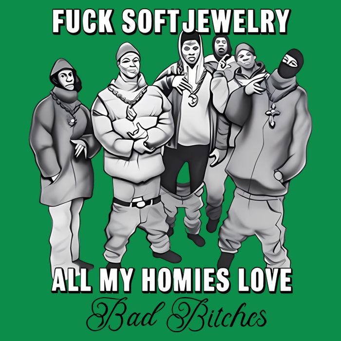 Hard Jewelry Fuck Soft Jewelry All My Homies Love Bad Bitches Women's V-Neck T-Shirt