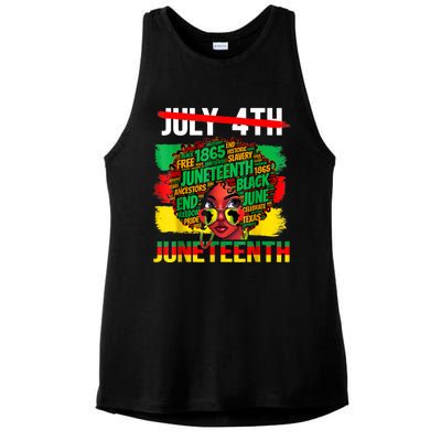 Happy Juneteenth Freedom Day African American June 19th Ladies PosiCharge Tri-Blend Wicking Tank