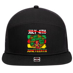 Happy Juneteenth Freedom Day African American June 19th 7 Panel Mesh Trucker Snapback Hat