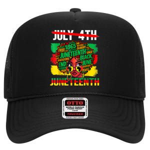 Happy Juneteenth Freedom Day African American June 19th High Crown Mesh Back Trucker Hat