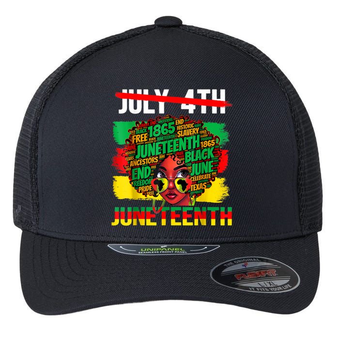 Happy Juneteenth Freedom Day African American June 19th Flexfit Unipanel Trucker Cap