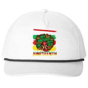 Happy Juneteenth Freedom Day African American June 19th Snapback Five-Panel Rope Hat