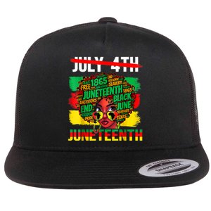 Happy Juneteenth Freedom Day African American June 19th Flat Bill Trucker Hat