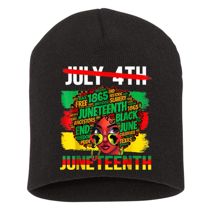 Happy Juneteenth Freedom Day African American June 19th Short Acrylic Beanie