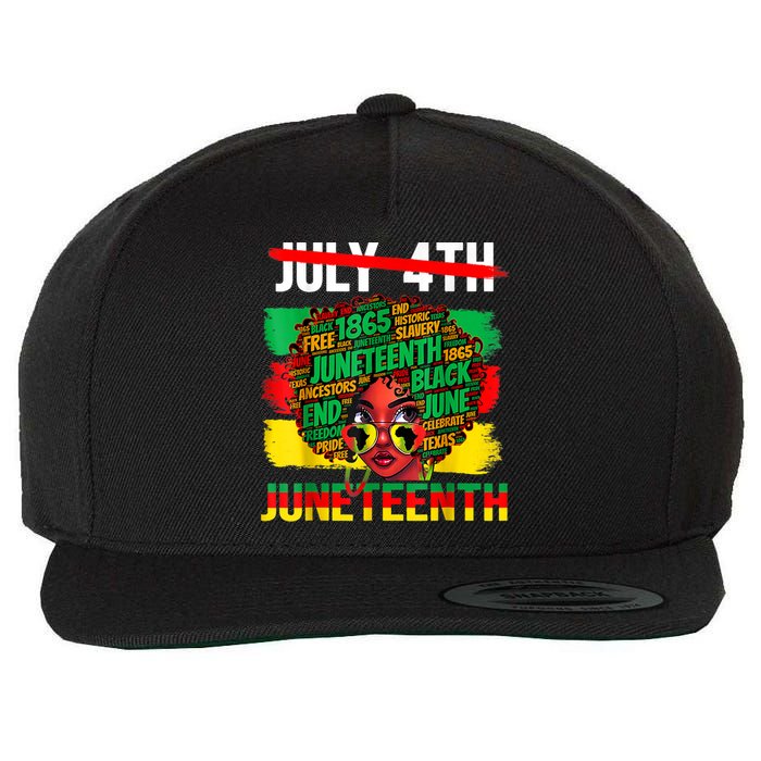 Happy Juneteenth Freedom Day African American June 19th Wool Snapback Cap