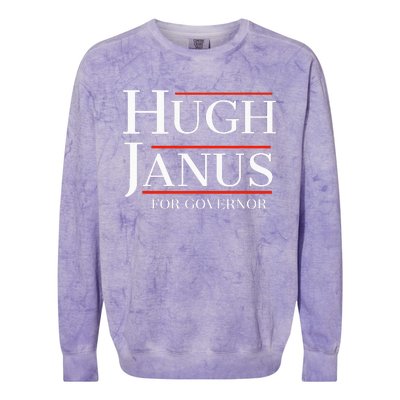 Hugh Janus For Governor Funny Meme Gag Gift Colorblast Crewneck Sweatshirt