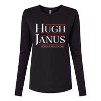 Hugh Janus For Governor Funny Meme Gag Gift Womens Cotton Relaxed Long Sleeve T-Shirt