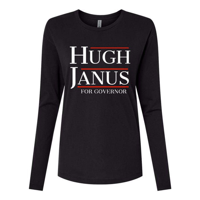 Hugh Janus For Governor Funny Meme Gag Gift Womens Cotton Relaxed Long Sleeve T-Shirt