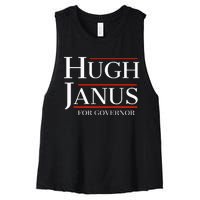 Hugh Janus For Governor Funny Meme Gag Gift Women's Racerback Cropped Tank