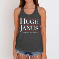 Hugh Janus For Governor Funny Meme Gag Gift Women's Knotted Racerback Tank