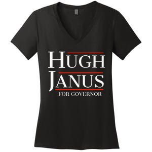 Hugh Janus For Governor Funny Meme Gag Gift Women's V-Neck T-Shirt