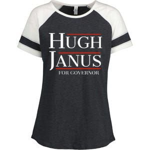 Hugh Janus For Governor Funny Meme Gag Gift Enza Ladies Jersey Colorblock Tee