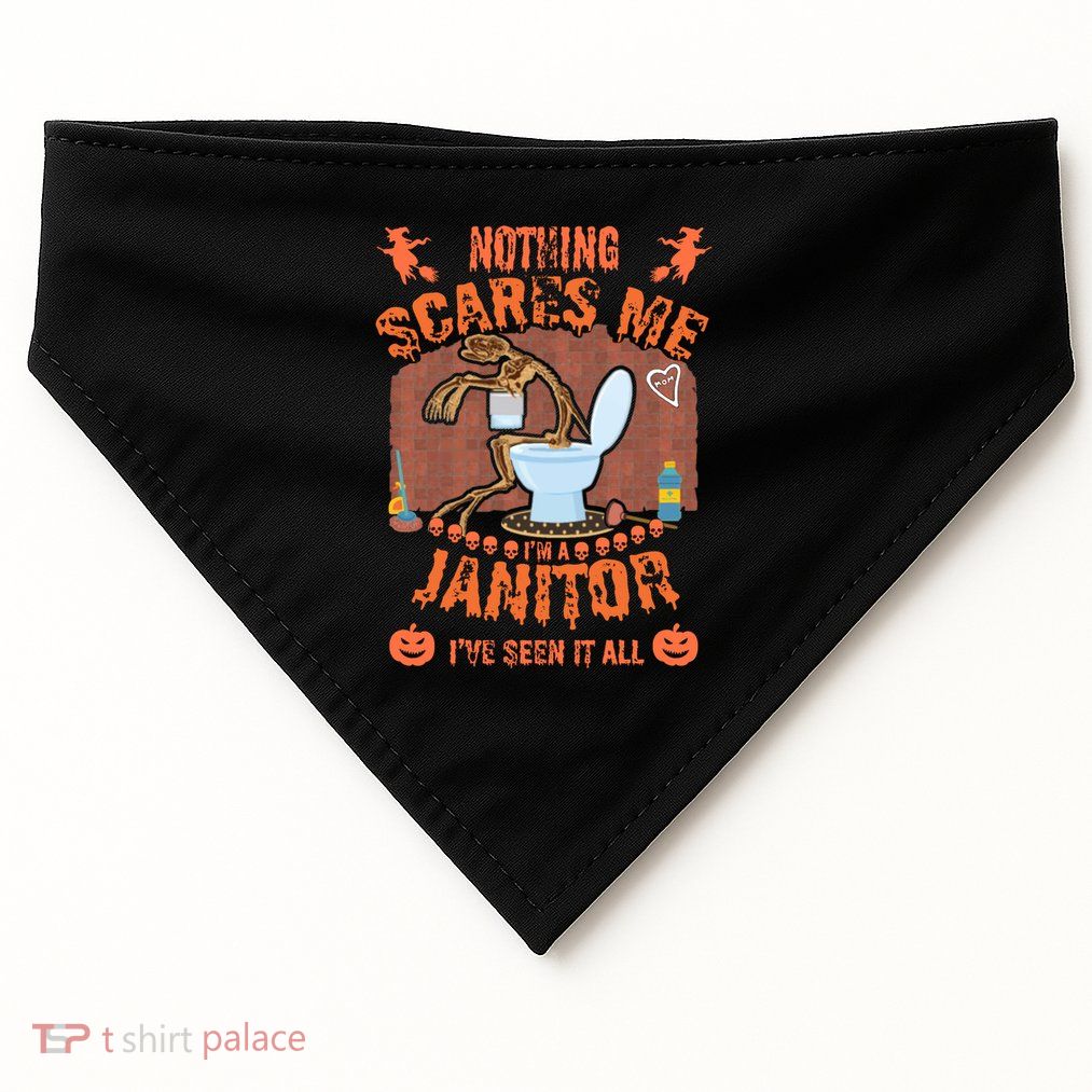 HALLOWEEN JANITORSJANITOR FUNNY HALLOWEEN SAYINGS USA-Made Doggie Bandana