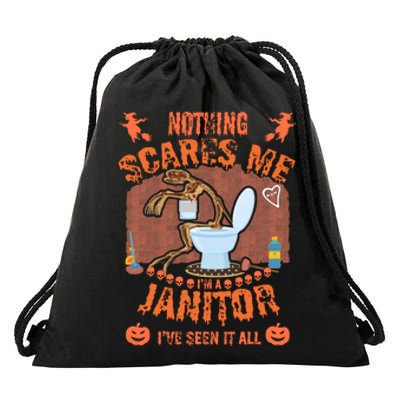 HALLOWEEN JANITORSJANITOR FUNNY HALLOWEEN SAYINGS Drawstring Bag