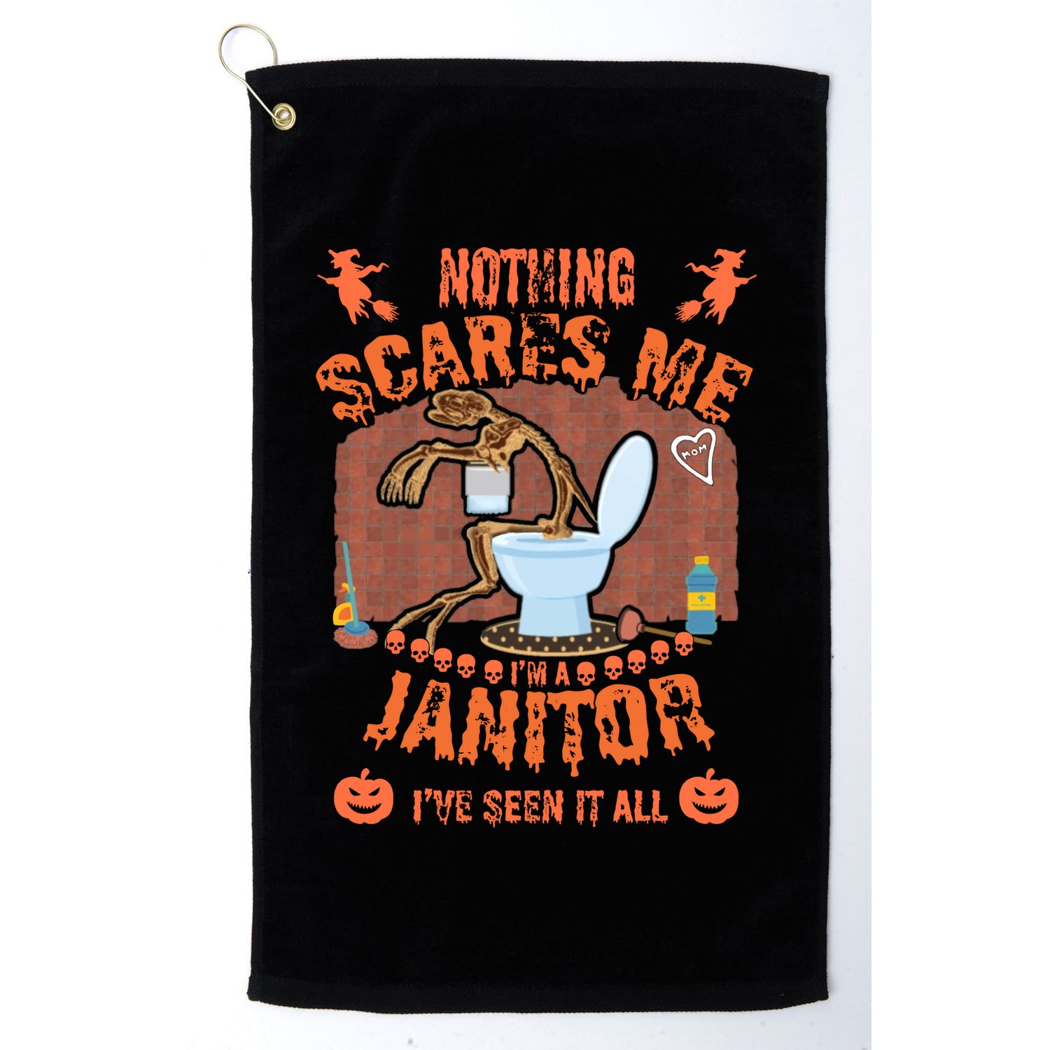 HALLOWEEN JANITORSJANITOR FUNNY HALLOWEEN SAYINGS Golf Towel