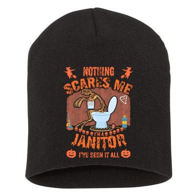 HALLOWEEN JANITORSJANITOR FUNNY HALLOWEEN SAYINGS Short Acrylic Beanie